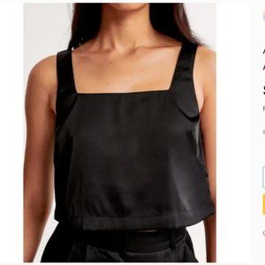 Abercrombie Satin Squareneck Set Top Small